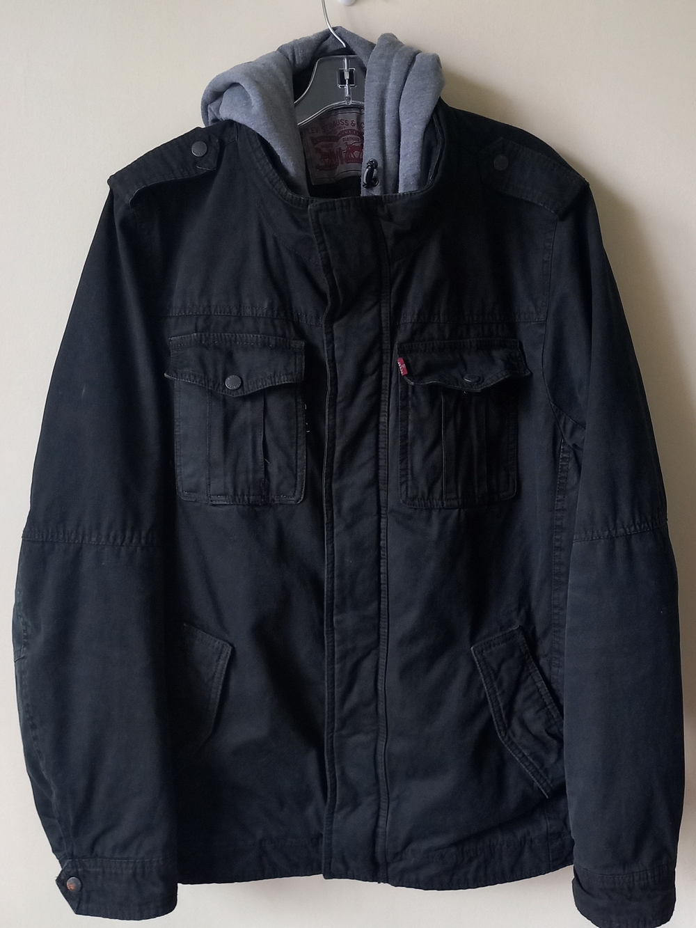 Levi's Trucker Jacket with Detachable Hood Zip Up Snap